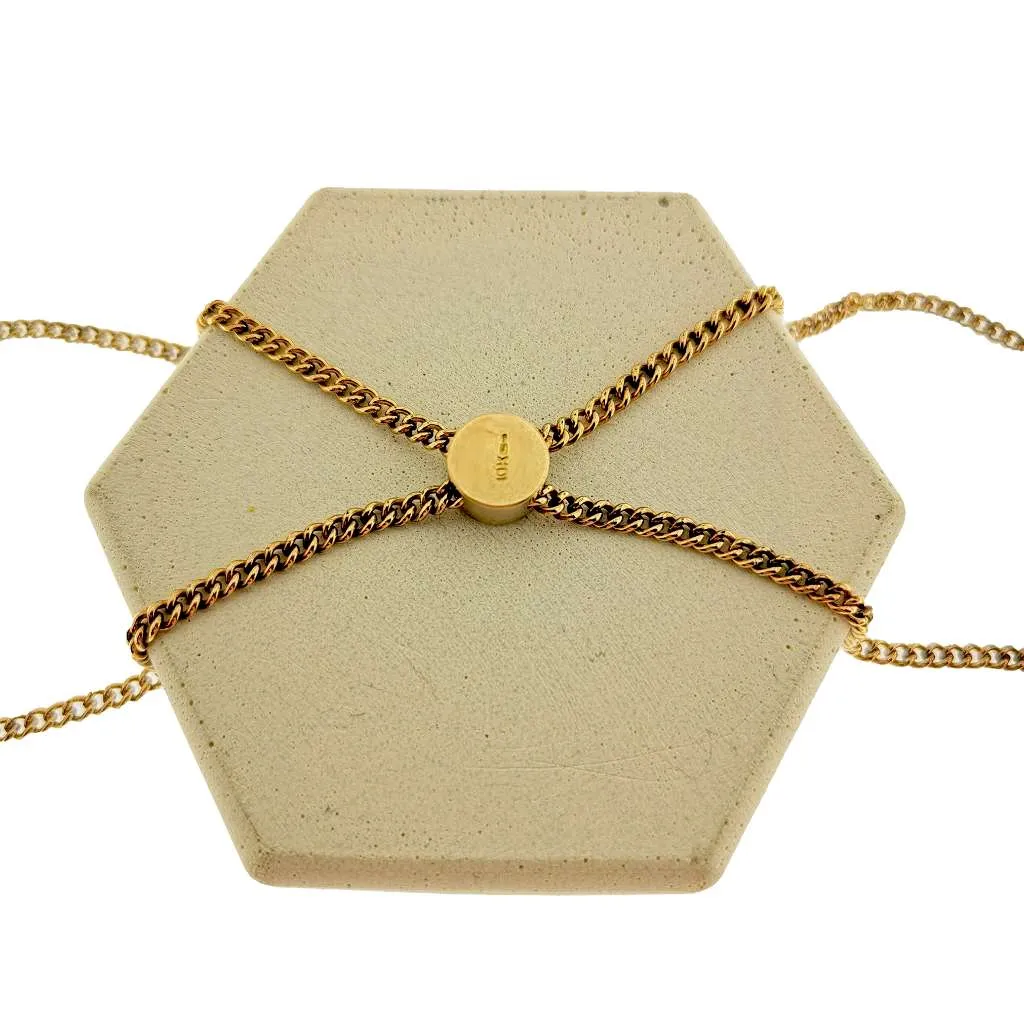 10kt yellow gold pocket watch curb link chain