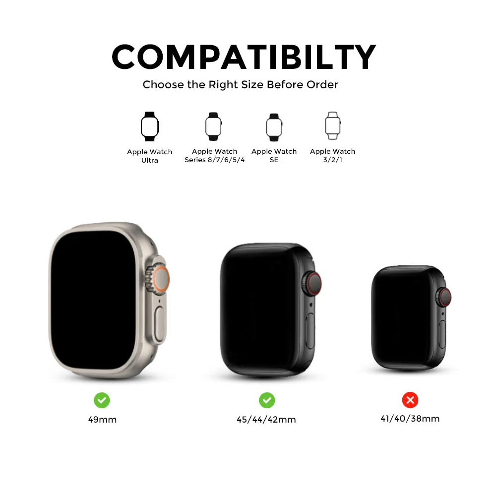 Apple Watch Ultra 49mm / 45mm / 44mm / 42mm | Leather Magnetic Loop Watch Band Strap | Red