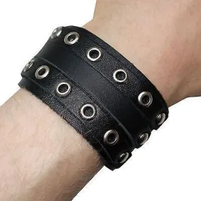 Black Leather Stud Bracelet Wristband Bangle Mens Womens Ladies Girls Boys Kids