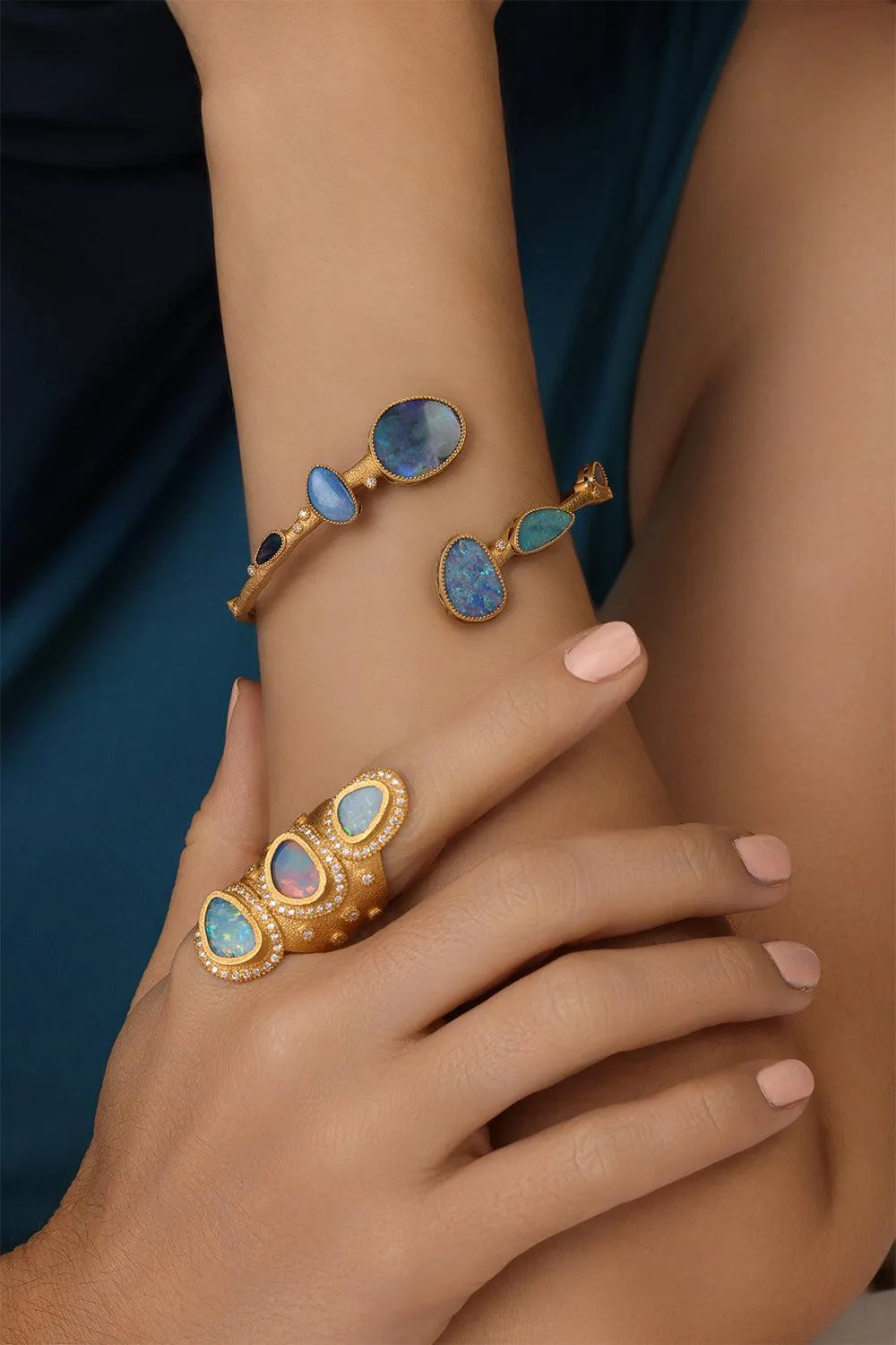 Opal Diamond Bypass Affinity Bracelet