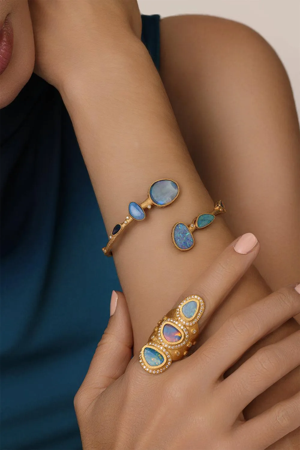 Opal Diamond Bypass Affinity Bracelet