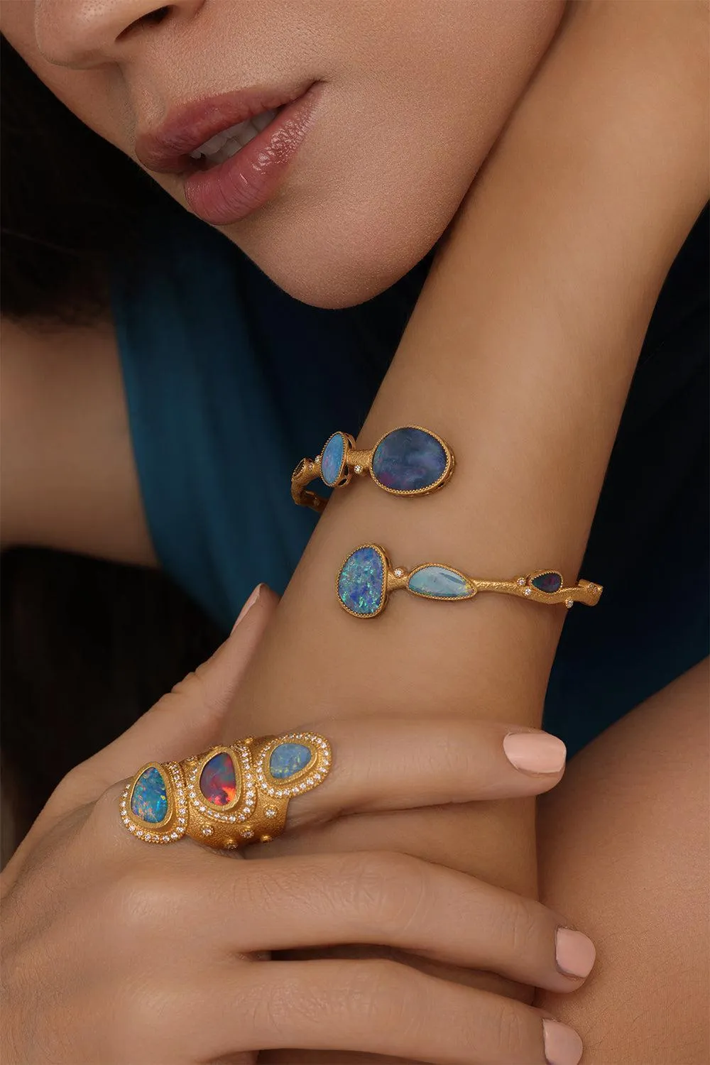 Opal Diamond Bypass Affinity Bracelet
