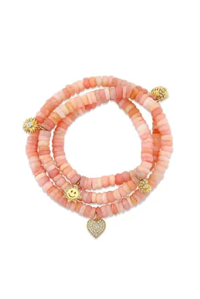 Sun And Sea Pink Opal Wrap Bracelet